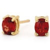Garnet Gold Earrings - Oval 5x4mm