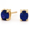 Black Sapphire Gold Earrings - Oval 5x4mm