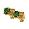 Emerald Gold Earrings - 4mm Studs