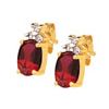 Ruby and Diamond Gold Earrings - Oval