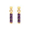 Amethyst Gold Earrings - Three Stone