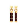 Garnet Gold Earrings - Three Stone