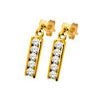 Cubic Zirconia CZ Gold Earrings - Channel Set
