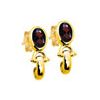 Garnet Gold Earrings - Bezel