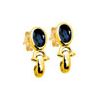 Black Sapphire Gold Earrings