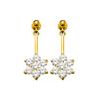 Cubic Zirconia CZ Gold Earrings - Floral