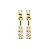 Cubic Zirconia CZ Gold Earrings - Swing