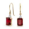 Ruby and Diamond Gold Earrings - Hook