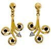 Garnet and Diamond Gold Earrings