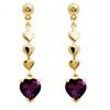 Amethyst Gold Earrings - Heart