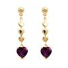 Amethyst Gold Earrings - Heart