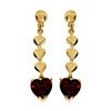 Garnet Gold Earrings - Heart