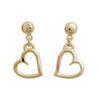 Gold Earrings - Heart Drop