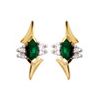 Emerald and Diamond Gold Earrings