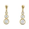 Cubic Zirconia CZ Gold Earrings - Trilogy