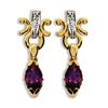 Amethyst and Diamond Gold Earrings