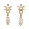 Cubic Zirconia CZ Gold Earrings - Marquise