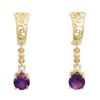 Amethyst and Diamond Gold Earrings - Filigree