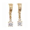 Cubic Zirconia CZ Gold Earrings - Filigree