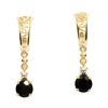 Black Sapphire and Diamond Gold Earrings