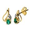 Emerald and Diamond Gold Earrings - Petal