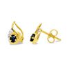 Sapphire and Diamond Gold Earrings