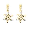 Diamond Gold Earrings - Snowflake