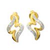 Diamond Gold Earrings - Zigzag