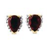 Ruby and Diamond Gold Earrings - Pear Cluster