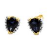 Sapphire and Diamond Gold Earrings - Cluster