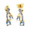 Blue Topaz and Diamond Gold Earrings