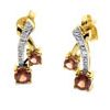 Garnet and Diamond Gold Earrings - Crossover