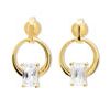 Cubic Zirconia CZ Gold Earrings - Circle