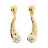 Cubic Zirconia CZ Gold Earrings - Teardrop