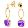 Amethyst Gold Earrings - Loop