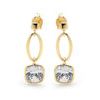 Cubic Zirconia CZ Gold Earrings - loop