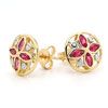 Ruby and Diamond Gold Earrings