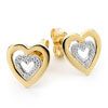 Diamond Gold Earrings - Hearts
