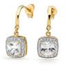 Cubic Zirconia CZ Gold Earrings