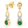 Emerald Gold Earrings - Hugs and Kisses