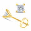 Diamond Gold Earrings .07ct Square Stud