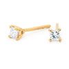 Diamond Gold Earrings .10ct Princess Cut Studs