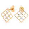 Diamond Gold Earrings - Lattice