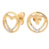 Diamond Gold Earrings - Heart Eternal Love