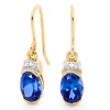 Sapphire and Diamond Gold Earrings
