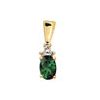 Emerald and Diamond Gold Pendant - 6x4mm