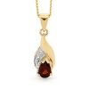 Garnet and Diamond Gold Pendant - Drop