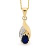 Black Sapphire and Diamond Gold Pendant - Drop