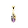 Amethyst and Diamond Gold Pendant