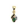 Emerald and Diamond Gold Pendant - Pear